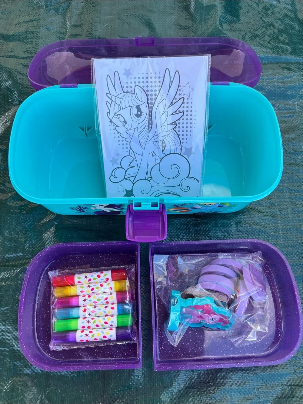 My Little Pony Aqua Storage Box with Purple Lid